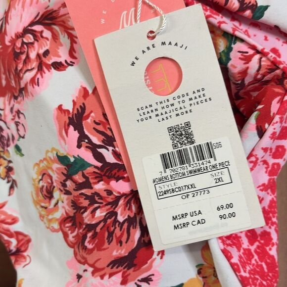 Maaji Carnation Lanai Sporty bikini Bottom 2XL NWT $69 - Picture 3 of 4